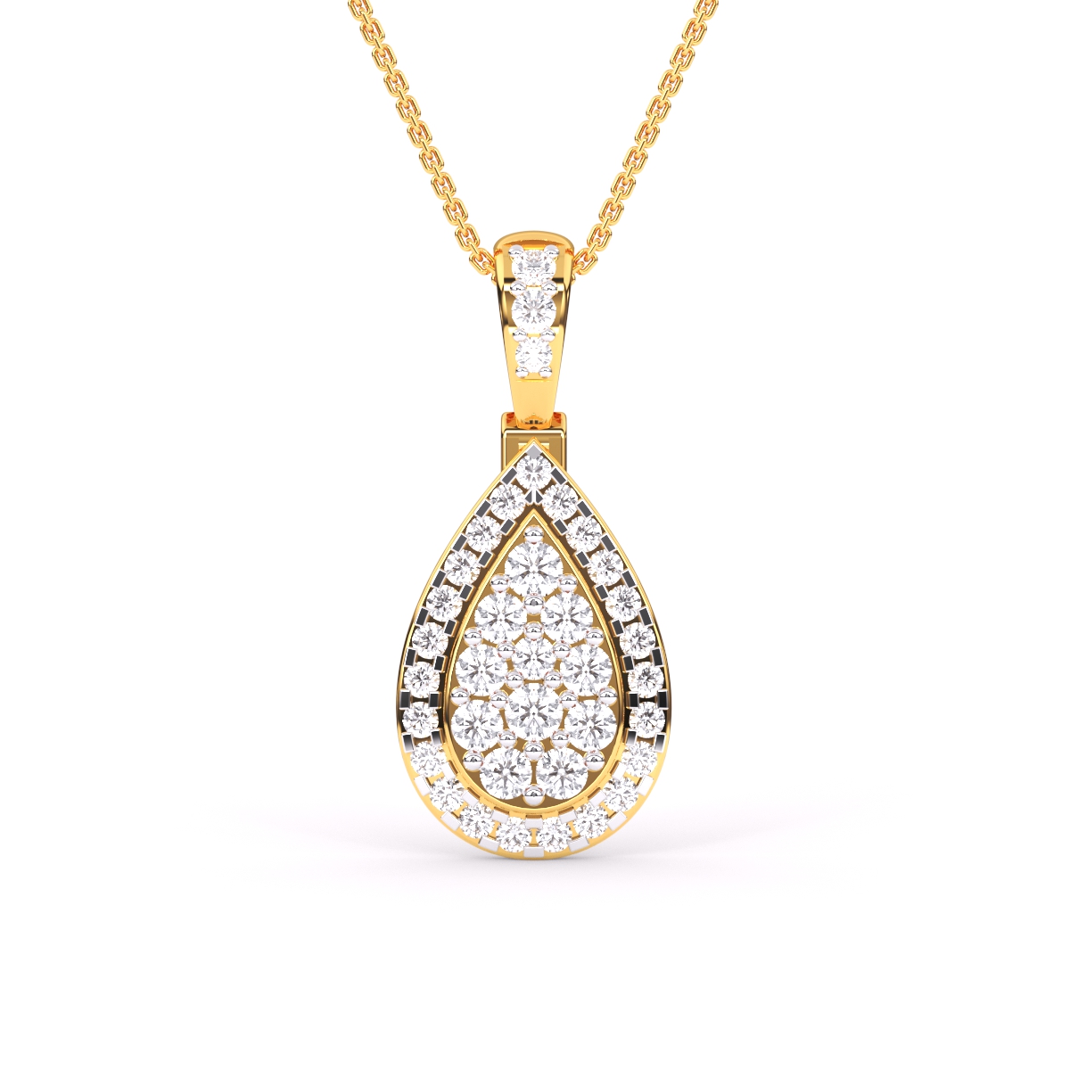 Fancy Pear Shape Diamond Halo Pendant